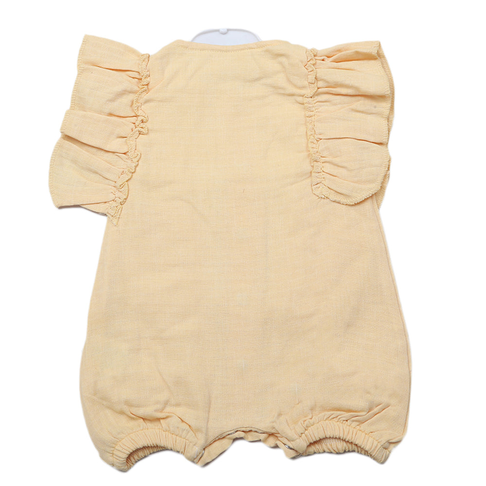 Newborns Half Sleeves Girls Romper - Yellow, Kids, Newborn Girls Rompers, Chase Value, Chase Value