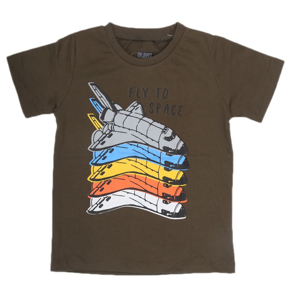 Boys Half Sleeves Jersey T-Shirt 4127 - Olive Green, Kids, Boys T-Shirts, Chase Value, Chase Value
