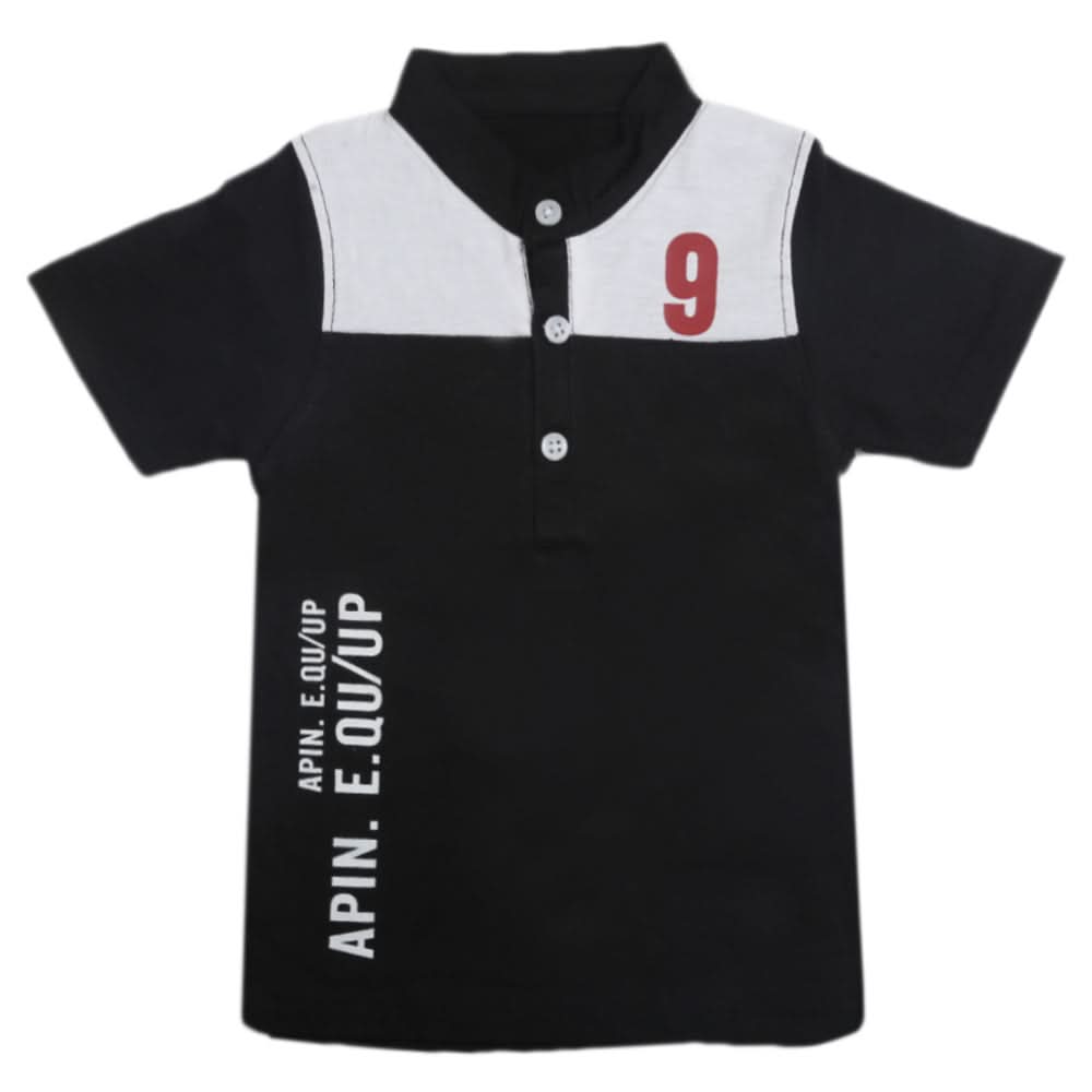 Boys Half Sleeves Fashion T-Shirt -Black, Kids, Boys T-Shirts, Chase Value, Chase Value