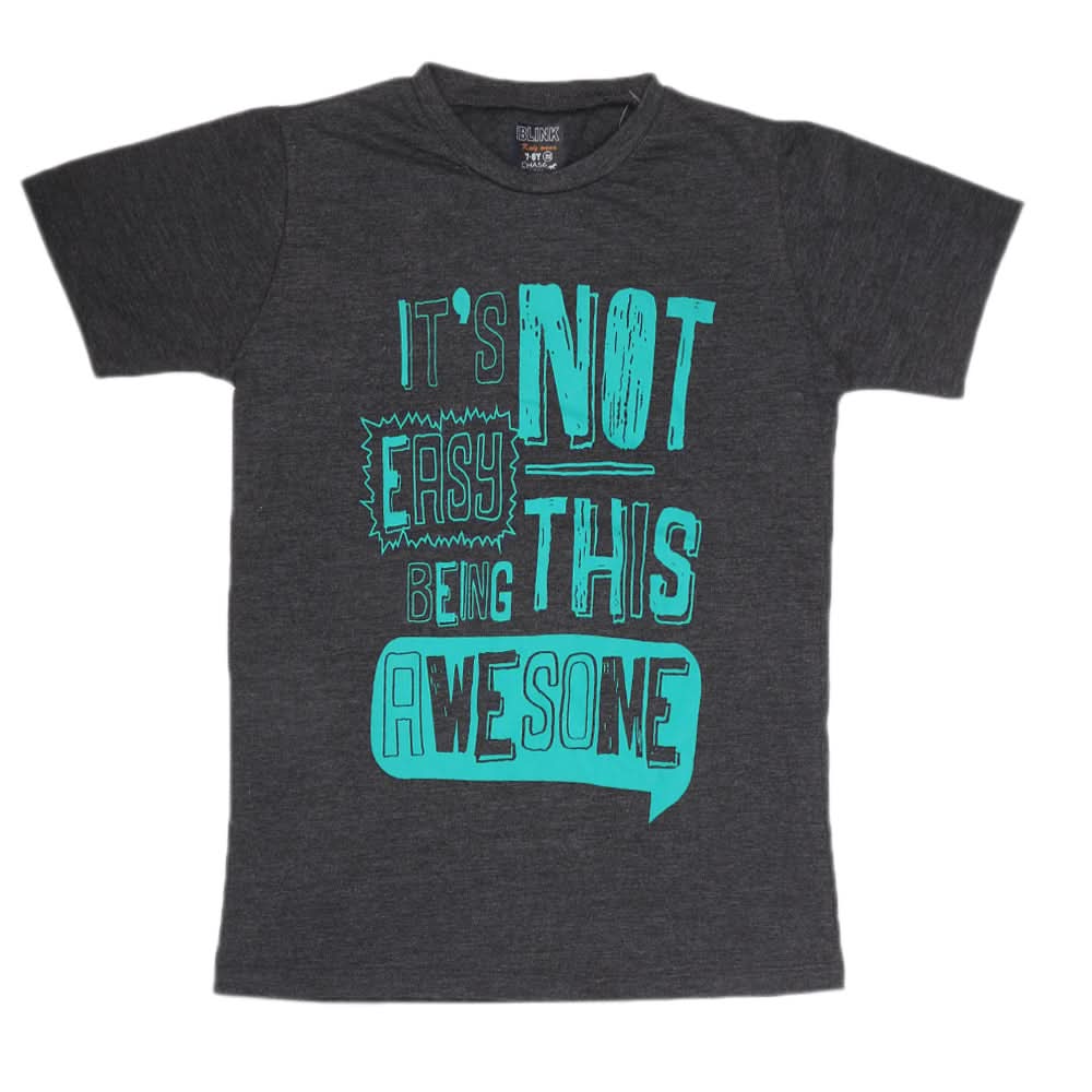 Boys Half Sleeves T-Shirt 3992 - Dark Grey, Kids, Boys T-Shirts, Chase Value, Chase Value