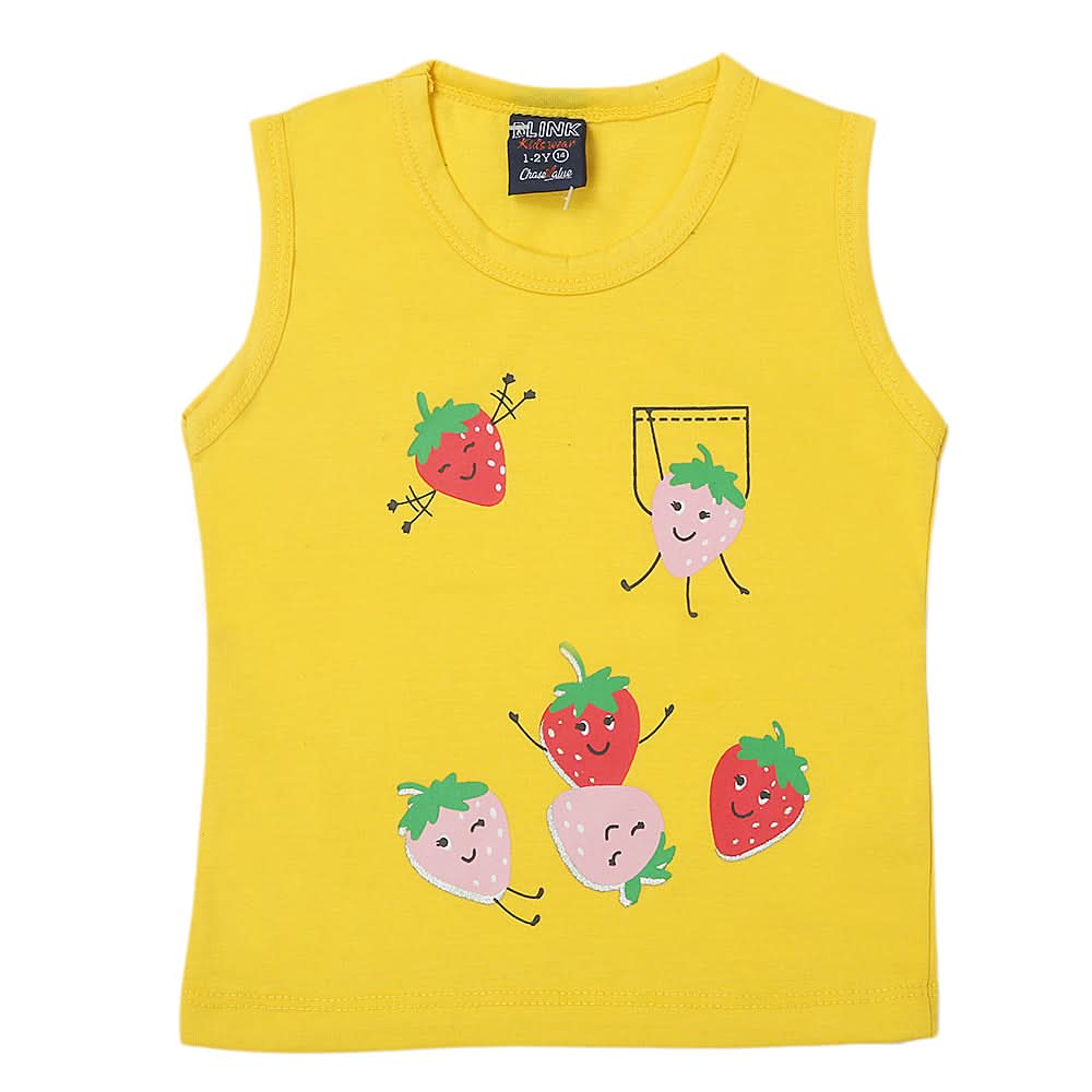 Girl's Sando T-Shirts - Yellow, Kids, Girls T-Shirts, Chase Value, Chase Value