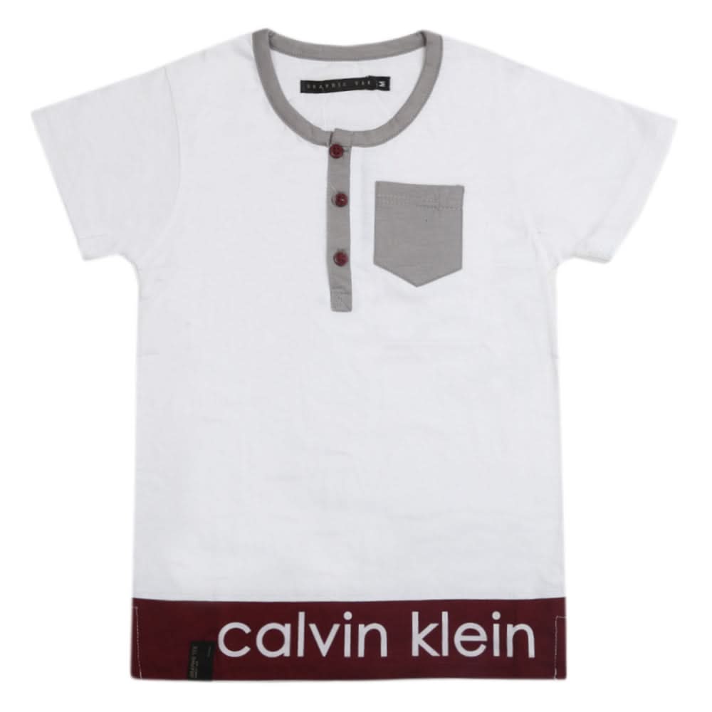 Boys Half Sleeves Fashion T-Shirt -White, Kids, Boys T-Shirts, Chase Value, Chase Value