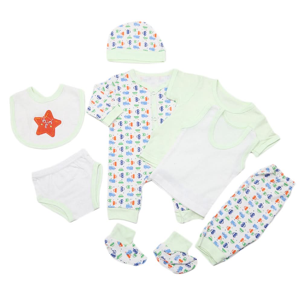 Newborn Gift Set 8Pcs - Green, Kids, Newborn Girls Sets And Suits, Chase Value, Chase Value