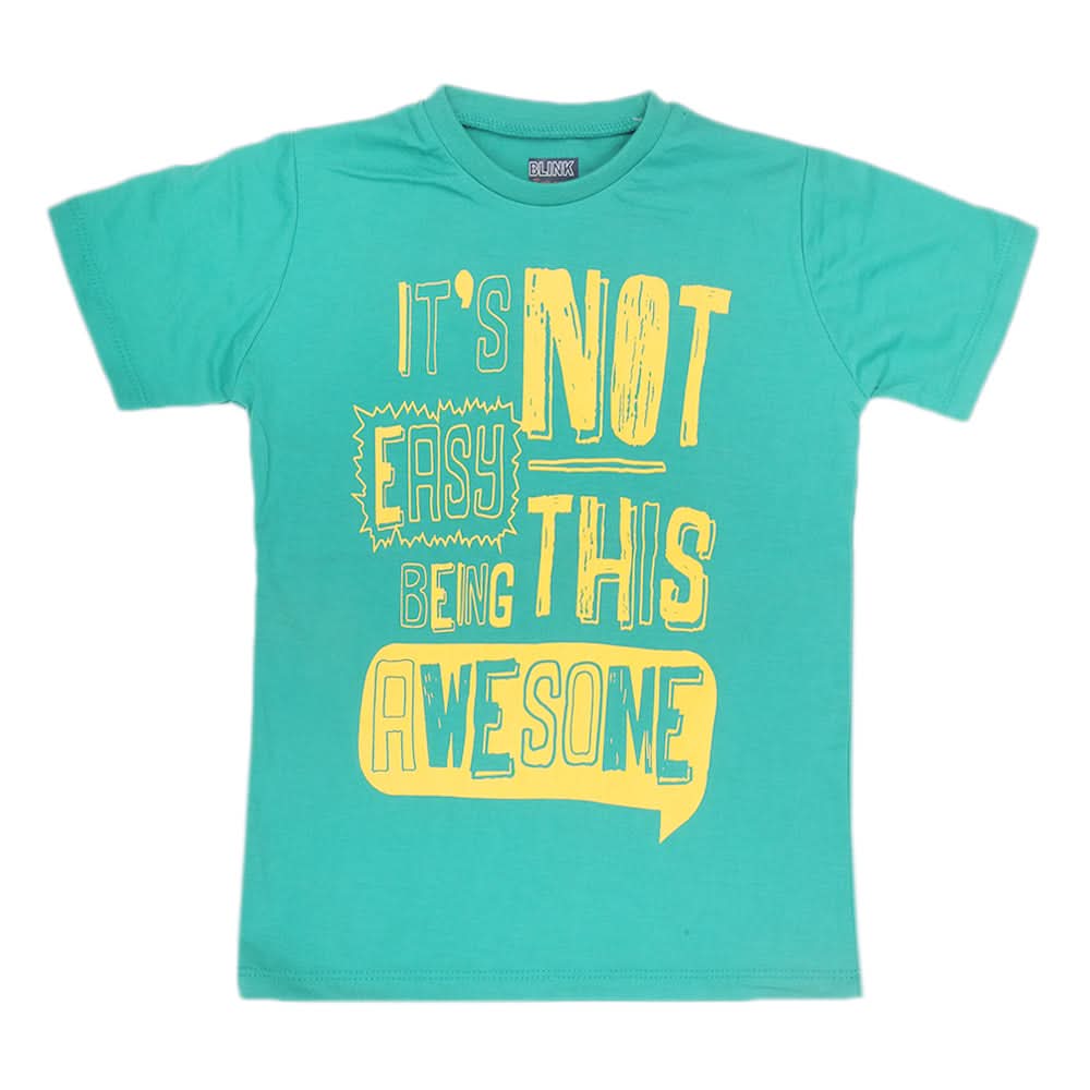 Boys Half Sleeves T-Shirt 3992 - Green, Kids, Boys T-Shirts, Chase Value, Chase Value