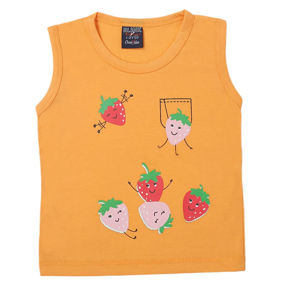 Girl's Sando T-Shirts - Peach, Kids, Girls T-Shirts, Chase Value, Chase Value