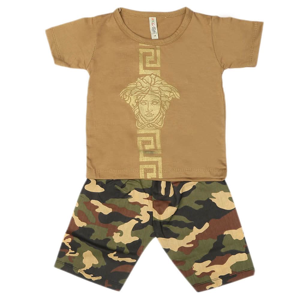 Boys 2 Pcs Suit Half Sleeves - Khaki, Kids, Boys Sets And Suits, Chase Value, Chase Value