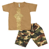 Boys 2 Pcs Suit Half Sleeves - Khaki, Kids, Boys Sets And Suits, Chase Value, Chase Value