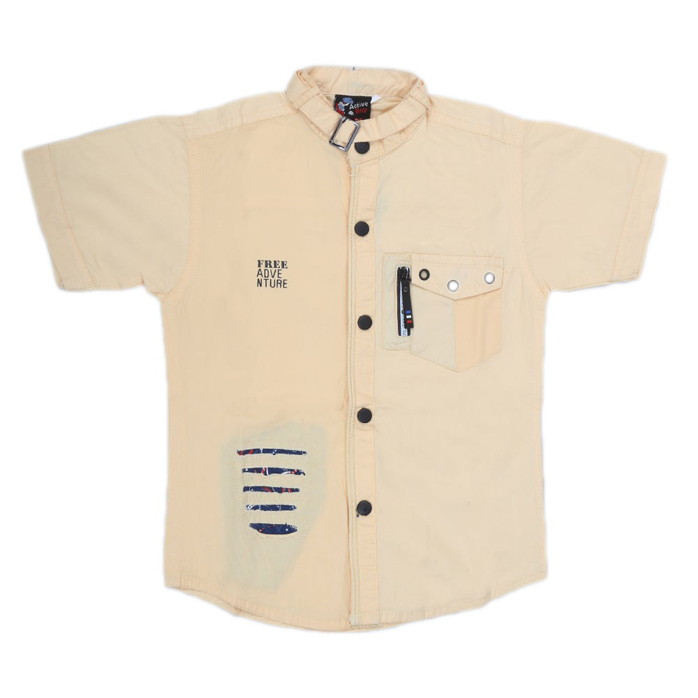 Boys Half Sleeves Casual Shirt - Cream, Kids, Boys Shirts, Chase Value, Chase Value