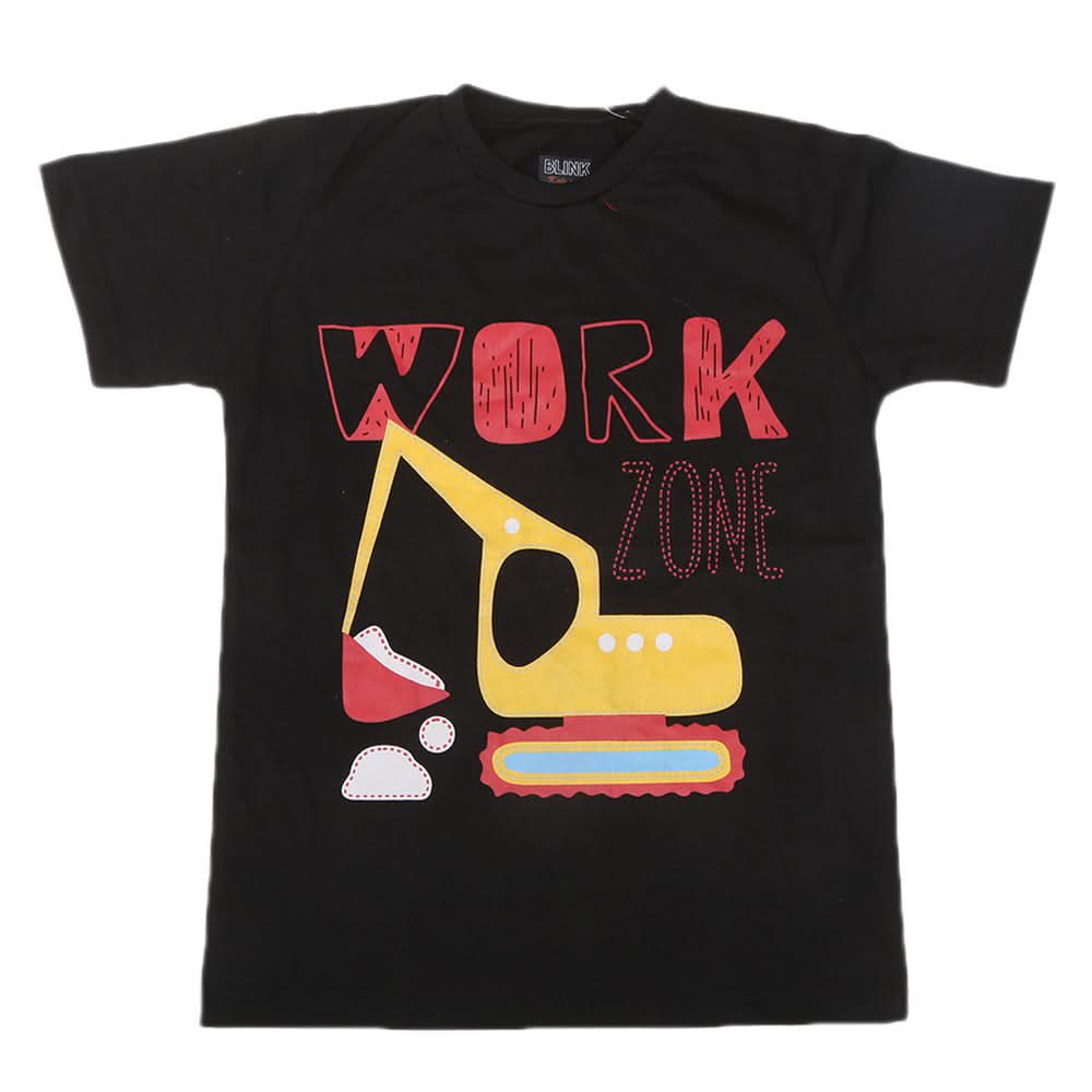 Boys Half Sleeves Jersey T-Shirt 4129 - Black, Kids, Boys T-Shirts, Chase Value, Chase Value