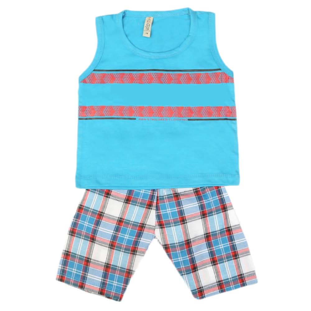 Boys 2 Pcs Suit Sando - Blue, Kids, Boys Sets And Suits, Chase Value, Chase Value