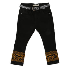 Eminent Girls Embroidered Denim Pant - Black, Kids, Girls Pants And Capri, Eminent, Chase Value