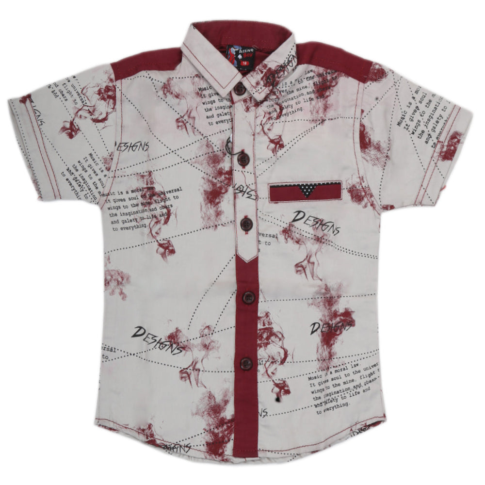 Boys Half Sleeves Casual Shirt - Maroon, Kids, Boys Shirts, Chase Value, Chase Value