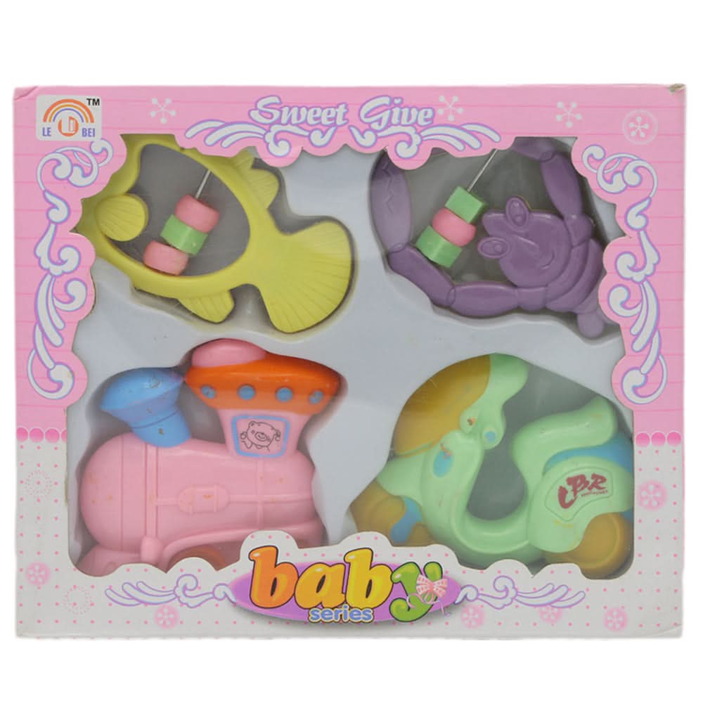 Rattle 4 Piece Set - Multi, Kids, New Born Rattles And Toys, Chase Value, Chase Value