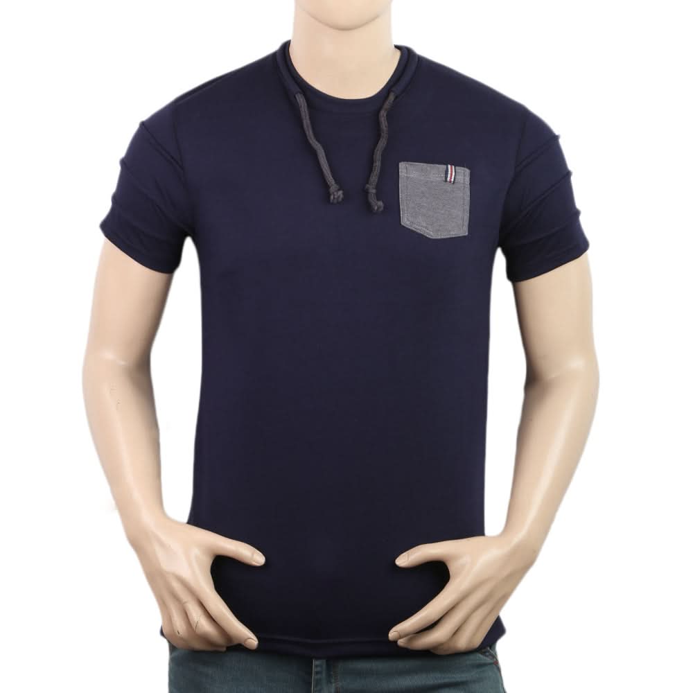 Men's Half Sleeves T-Shirt - Navy Blue, Men, T-Shirts And Polos, Chase Value, Chase Value