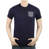 Men's Half Sleeves T-Shirt - Navy Blue, Men, T-Shirts And Polos, Chase Value, Chase Value