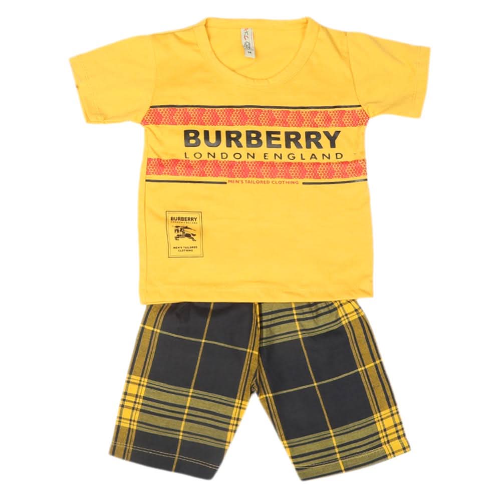Boys 2 Pcs Suit Half Sleeves - Yellow, Kids, Boys Sets And Suits, Chase Value, Chase Value