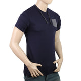 Men's Half Sleeves T-Shirt - Navy Blue, Men, T-Shirts And Polos, Chase Value, Chase Value