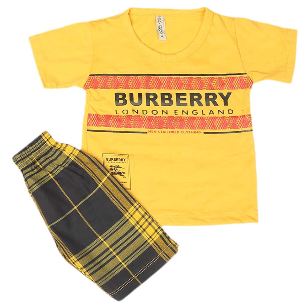 Boys 2 Pcs Suit Half Sleeves - Yellow, Kids, Boys Sets And Suits, Chase Value, Chase Value