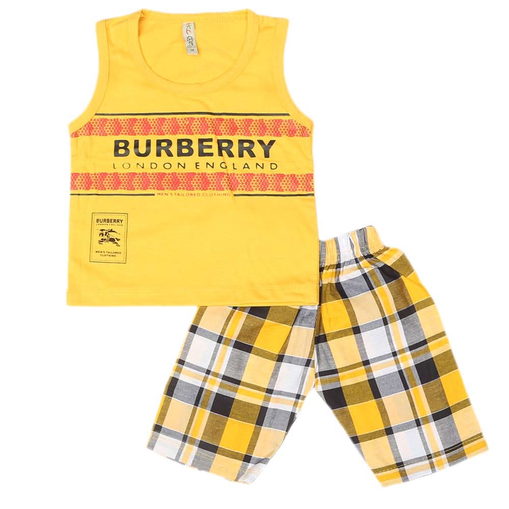 Boys 2 Pcs Suit Sando - Yellow, Kids, Boys Sets And Suits, Chase Value, Chase Value