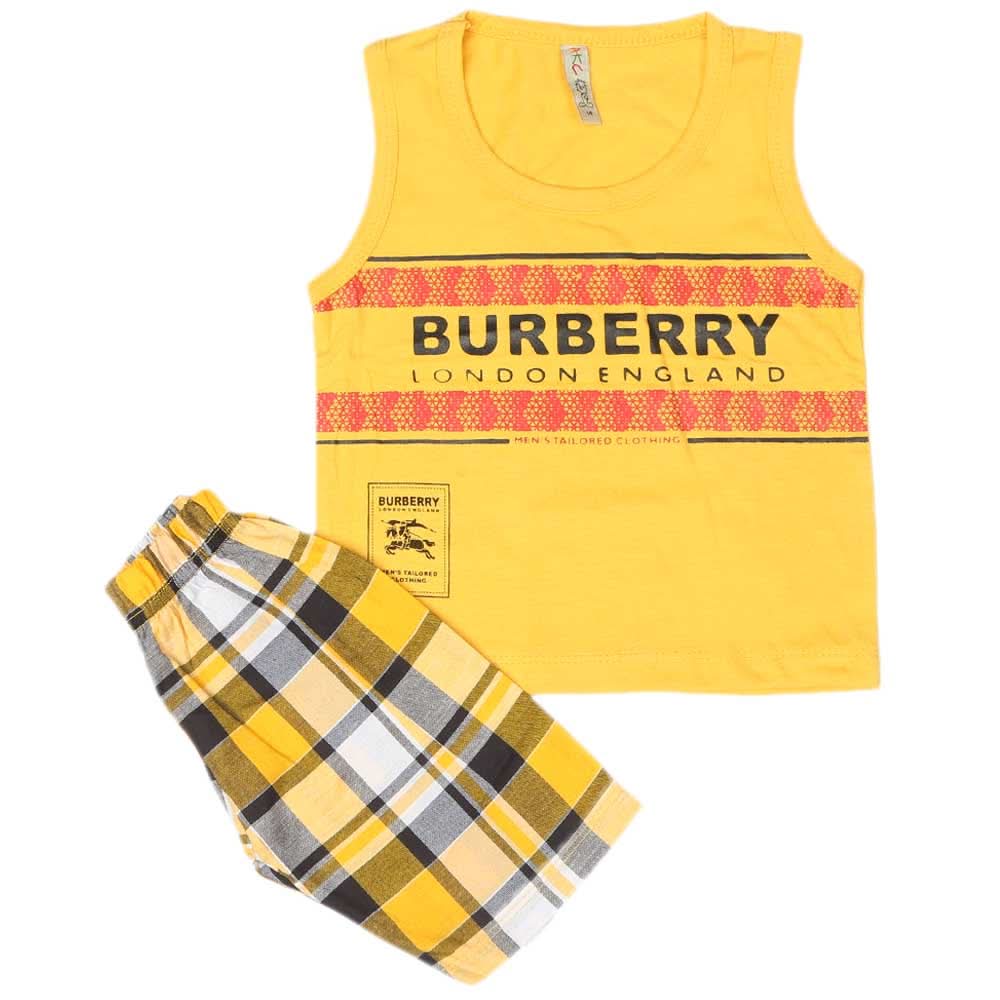 Boys 2 Pcs Suit Sando - Yellow, Kids, Boys Sets And Suits, Chase Value, Chase Value