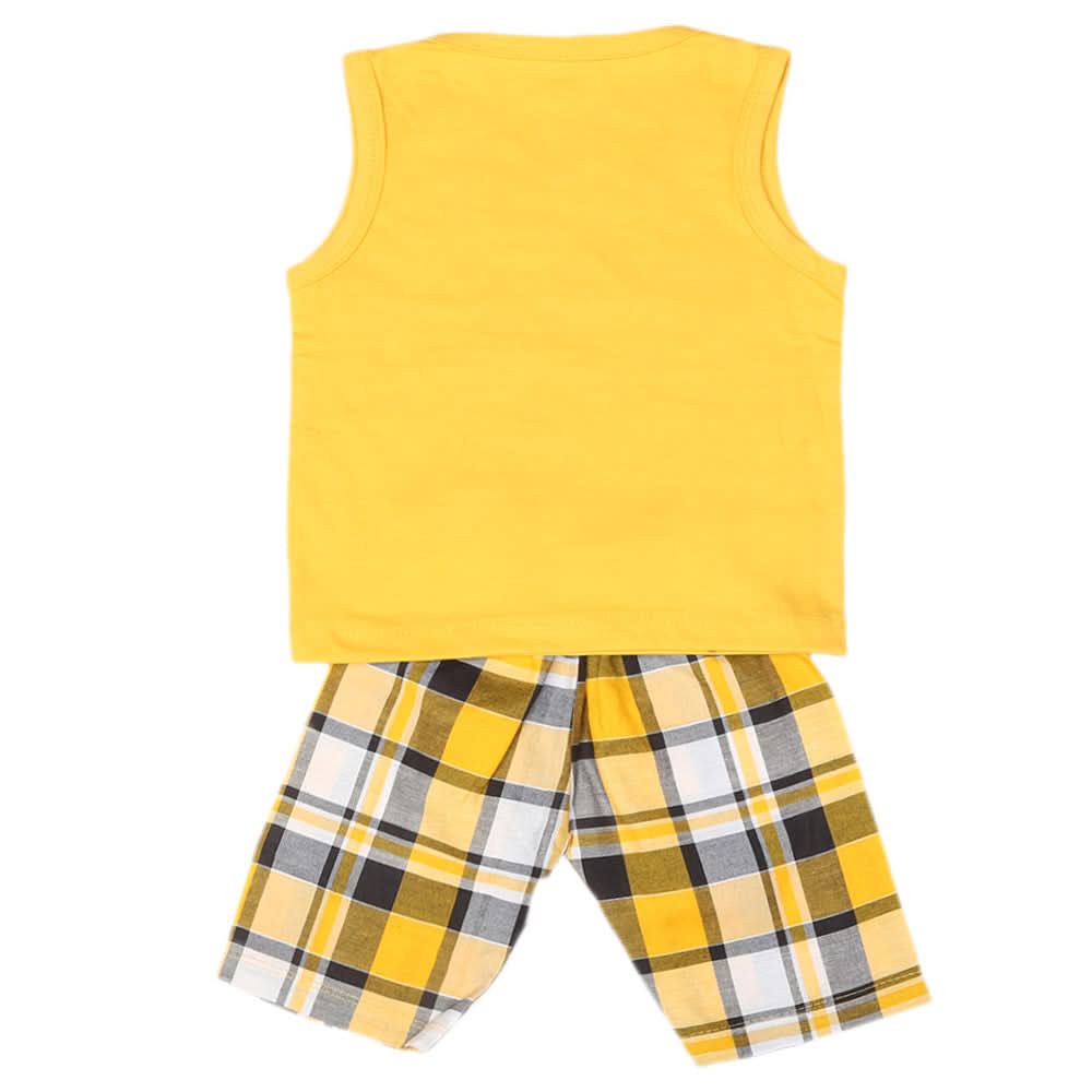 Boys 2 Pcs Suit Sando - Yellow, Kids, Boys Sets And Suits, Chase Value, Chase Value