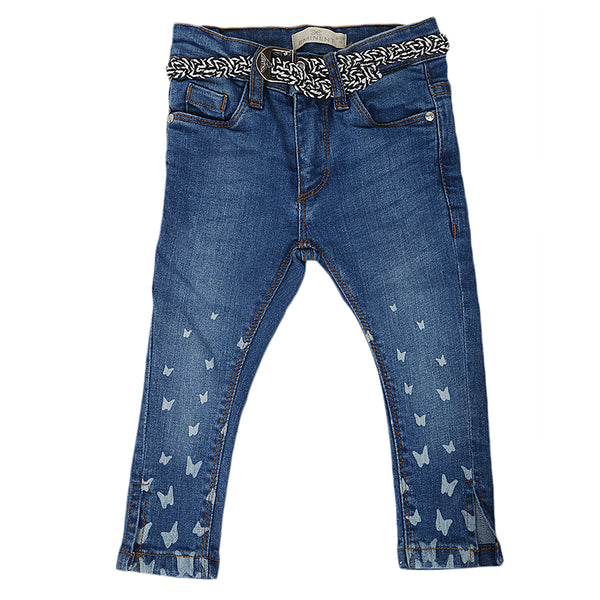 Eminent Girls Embroidered Denim Pant - Blue, Kids, Girls Pants And Capri, Eminent, Chase Value