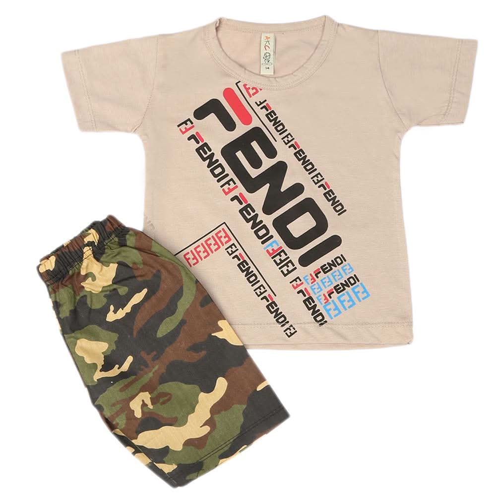 Boys 2 Pcs Suit Half Sleeves - Light Grey, Kids, Boys Sets And Suits, Chase Value, Chase Value