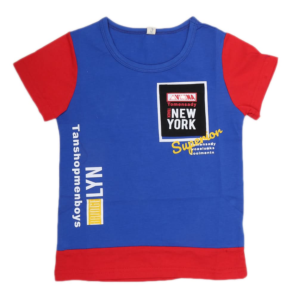 Boys Half Sleeves T-Shirt - Blue, Kids, Boys T-Shirts, Chase Value, Chase Value