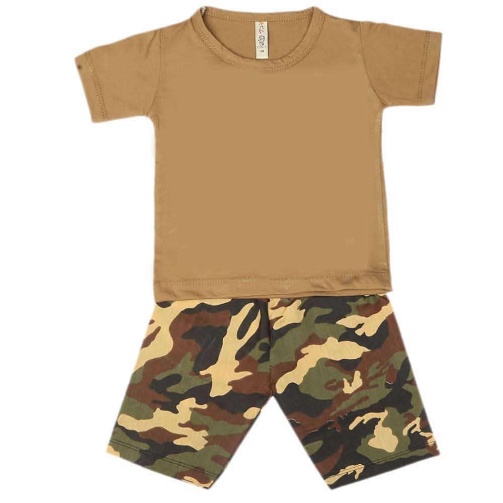 Boys 2 Pcs Suit Half Sleeves - Khaki, Kids, Boys Sets And Suits, Chase Value, Chase Value