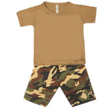 Boys 2 Pcs Suit Half Sleeves - Khaki, Kids, Boys Sets And Suits, Chase Value, Chase Value