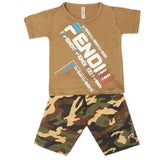 Boys 2 Pcs Suit Half Sleeves - Khaki, Kids, Boys Sets And Suits, Chase Value, Chase Value