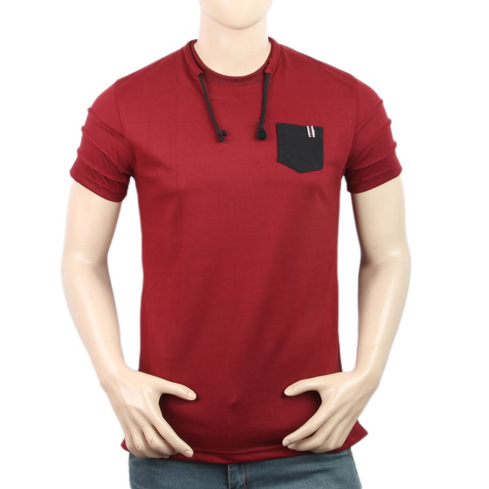 Men's Half Sleeves T-Shirt - Maroon, Men, T-Shirts And Polos, Chase Value, Chase Value