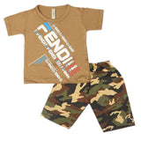 Boys 2 Pcs Suit Half Sleeves - Khaki, Kids, Boys Sets And Suits, Chase Value, Chase Value