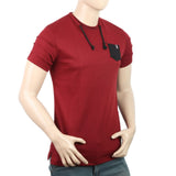Men's Half Sleeves T-Shirt - Maroon, Men, T-Shirts And Polos, Chase Value, Chase Value