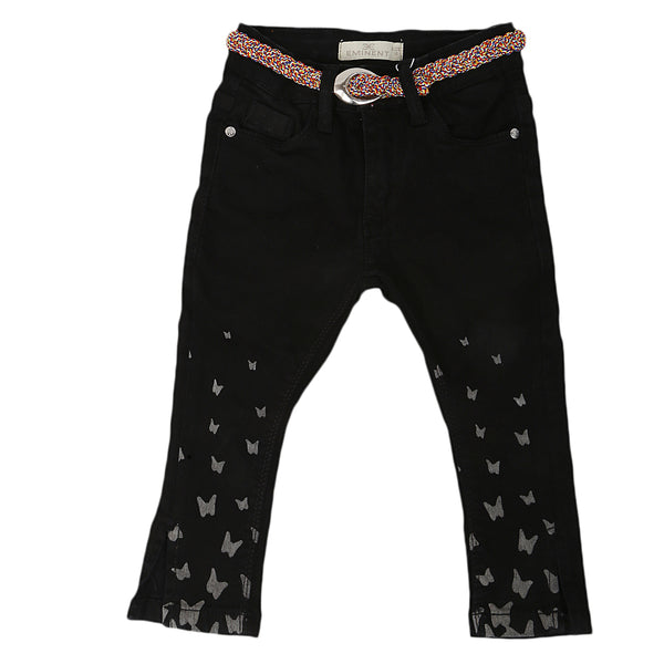 Eminent Girls Embroidered Denim Pant - Black, Kids, Girls Pants And Capri, Eminent, Chase Value