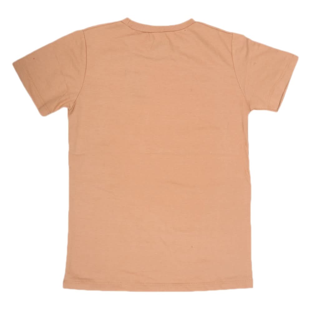 Boys Half Sleeves T-Shirt 3988 - Brown, Kids, Boys T-Shirts, Chase Value, Chase Value