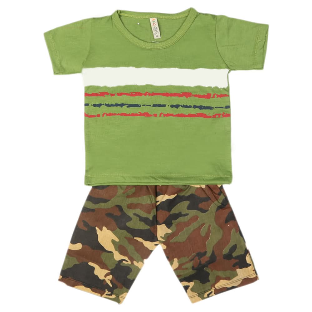 Boys 2 Pcs Suit Half Sleeves - Green, Kids, Boys Sets And Suits, Chase Value, Chase Value
