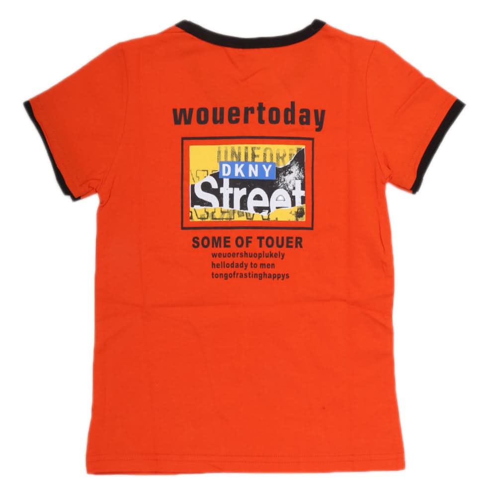 Boys Half Sleeves T-Shirt - Orange, Kids, Boys T-Shirts, Chase Value, Chase Value
