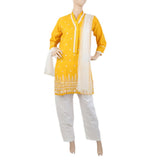 Women's Embroidered 3Pcs Suit With China Gala - Yellow, Women, Shalwar Suits, Chase Value, Chase Value