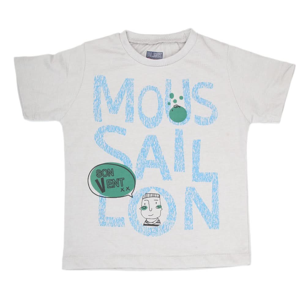 Boys Half Sleeves Jersey T-Shirt - Light Grey, Kids, Boys T-Shirts, Chase Value, Chase Value