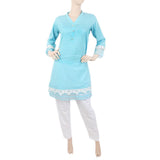 Women's Stitched 2Pcs Shalwar Suit- Sky Blue, Women, Shalwar Suits, Chase Value, Chase Value