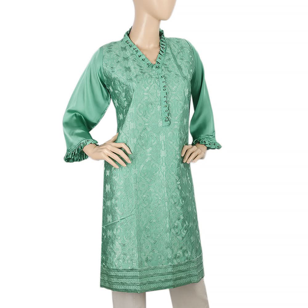 Women's Embroidered Kurti - Sea Green, Women, Ready Kurtis, Chase Value, Chase Value