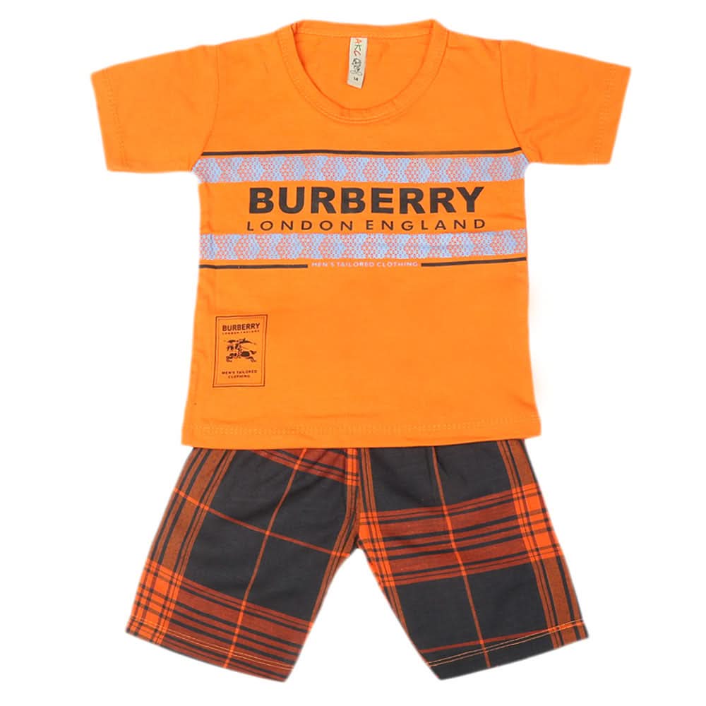 Boys 2 Pcs Suit Half Sleeves - Orange, Kids, Boys Sets And Suits, Chase Value, Chase Value