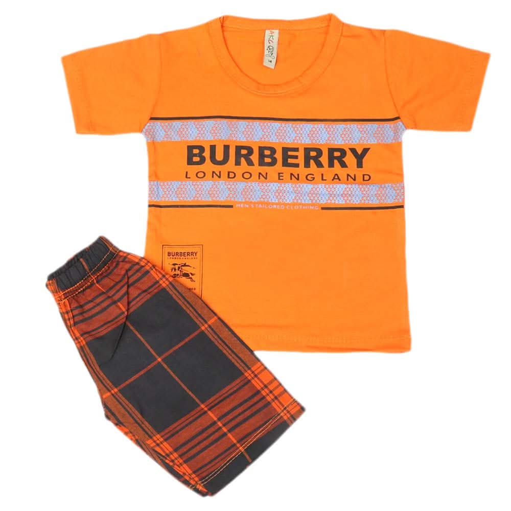 Boys 2 Pcs Suit Half Sleeves - Orange, Kids, Boys Sets And Suits, Chase Value, Chase Value