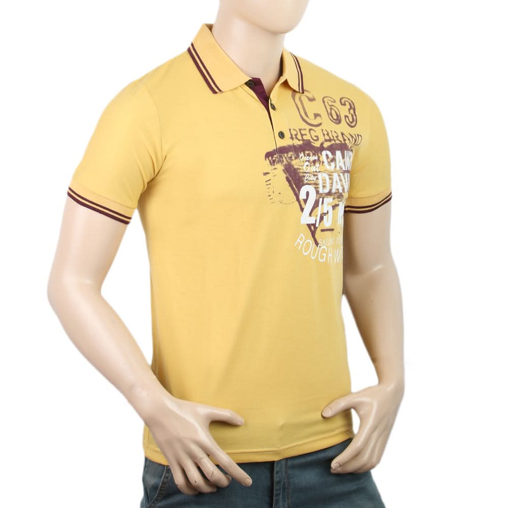 Men's Half Sleeves Polo T-Shirt - Yellow, Men, T-Shirts And Polos, Chase Value, Chase Value