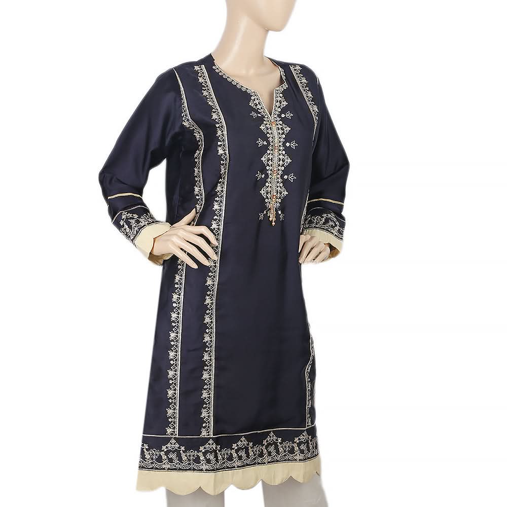 Women's Embroidered Kurti - Navy Blue, Women, Ready Kurtis, Chase Value, Chase Value
