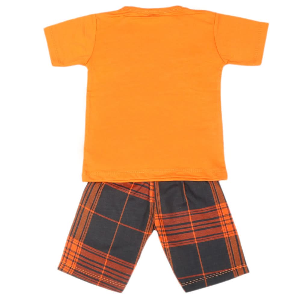 Boys 2 Pcs Suit Half Sleeves - Orange, Kids, Boys Sets And Suits, Chase Value, Chase Value