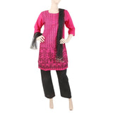 Women's Embroidered 3Pcs Suit - Dark Pink, Women, Shalwar Suits, Chase Value, Chase Value