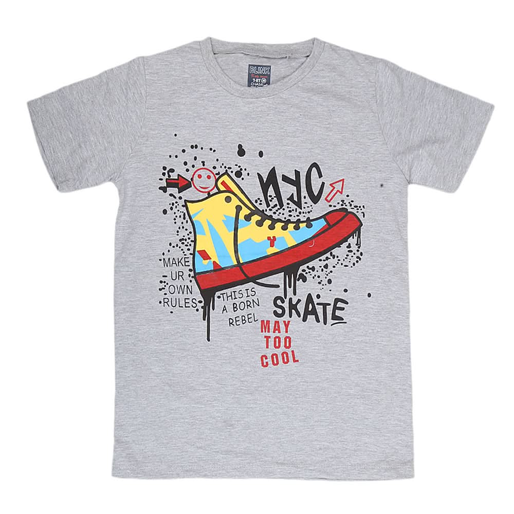 Boys Half Sleeves Jersey T-Shirt - Grey, Kids, Boys T-Shirts, Chase Value, Chase Value