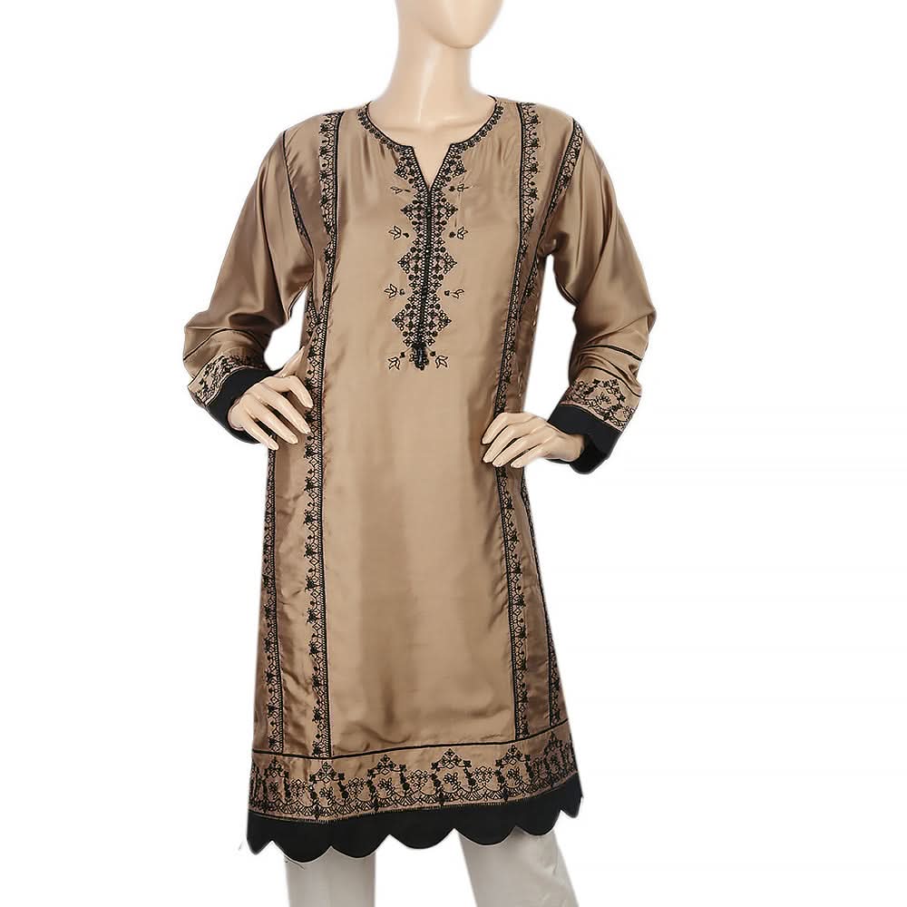 Women's Embroidered Kurti - Beige, Women, Ready Kurtis, Chase Value, Chase Value